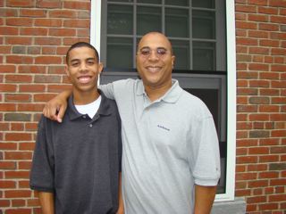 Unpacking the boxes Father and Son together.