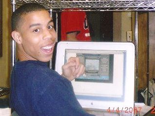 Jordan in the newspaper room 